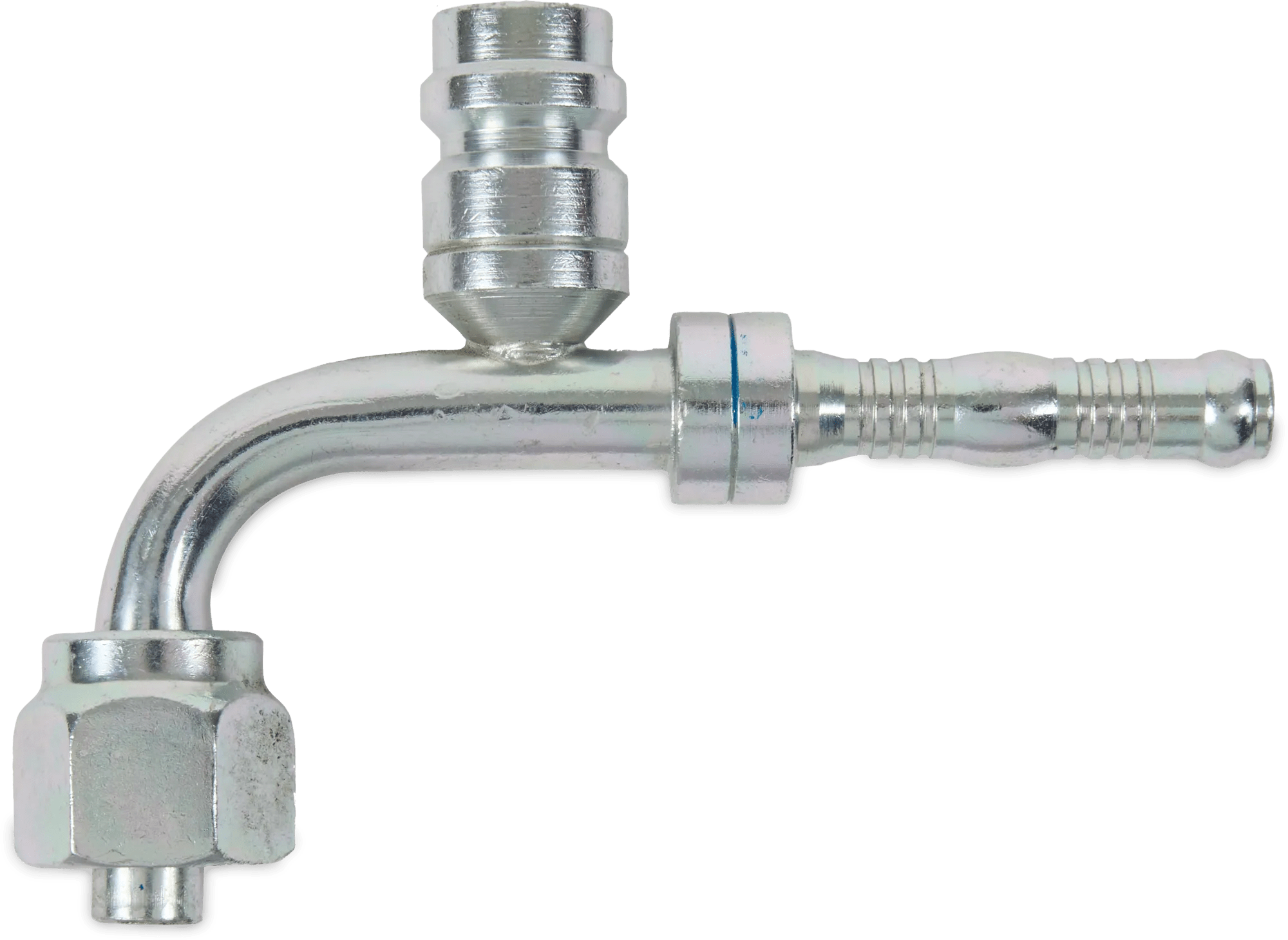 Female O-Ring 90° Elbow with 13mm Service Port Kim-Clip Fittings