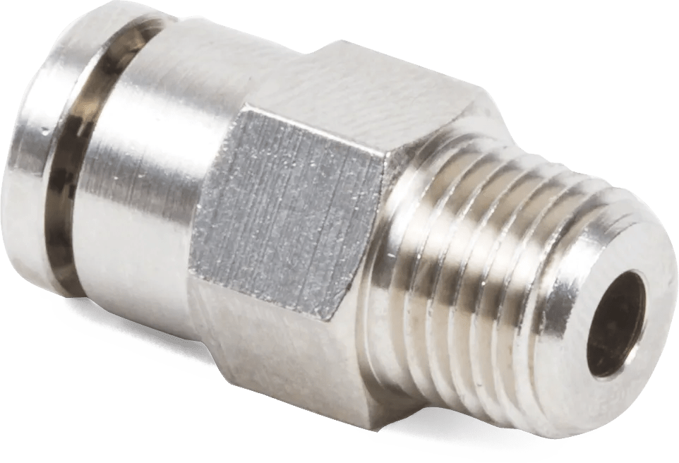 1/4" Tube x 1/8" NPT Male Straight Push-To-Connect Divider Valve Outlet Adapter with Check