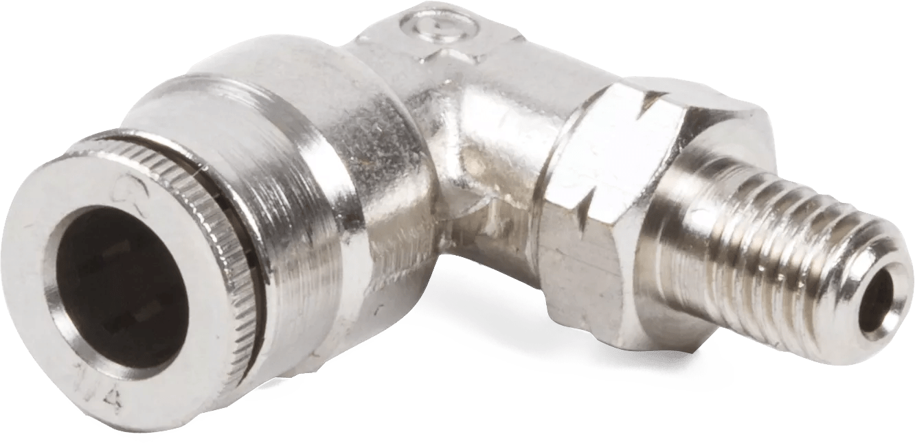 1/4" Tube x 1/8" NPT Male 90° Push-To-Connect Hose End