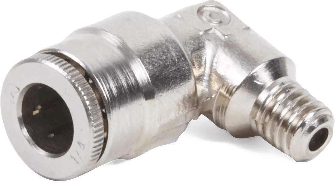 1/4" Tube x M6x1.0 Male 90° Swivel Push-To-Connect Hose End