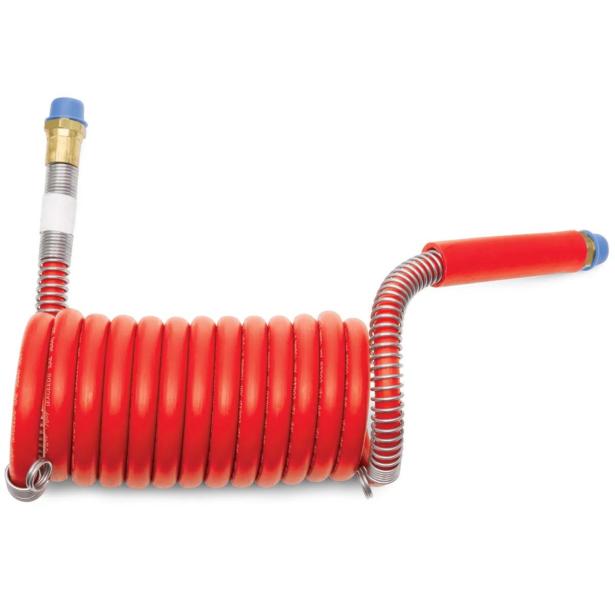 12' Coiled Red Air Brake Tubing Assembly