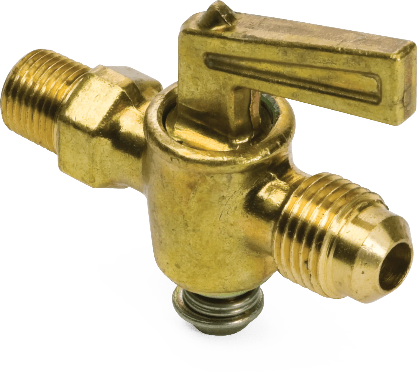 Male NPT to SAE 45° Flare Straightway Shut-Off Valves