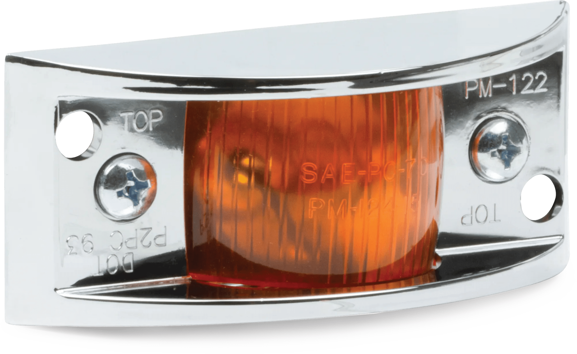 4-7/8" x 2-1/4" x 1-3/8" Chrome-Plated High Impact Plastic Amber Marker Lamp