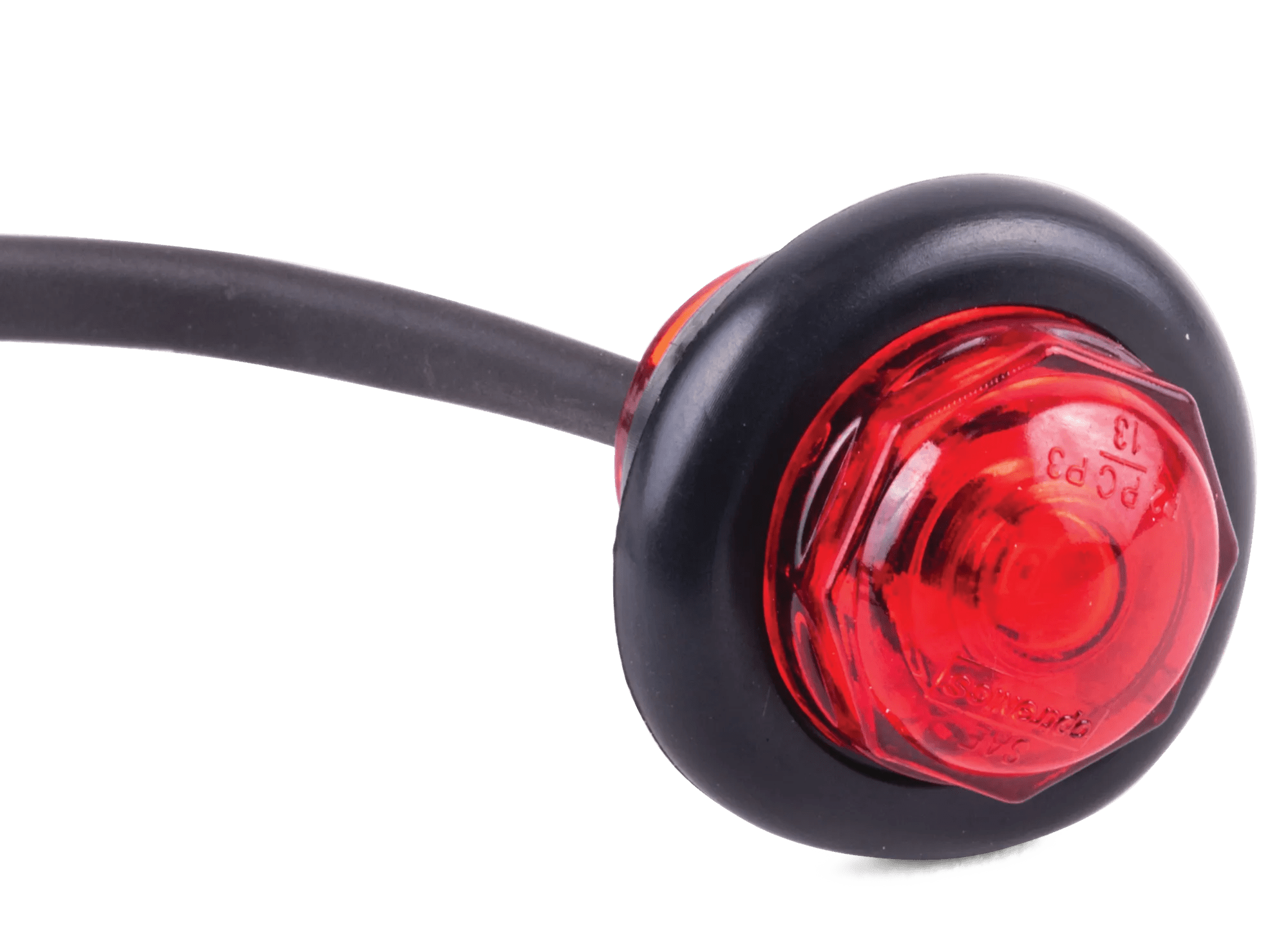 3/4" Red Lamp - Black Grommet Kit