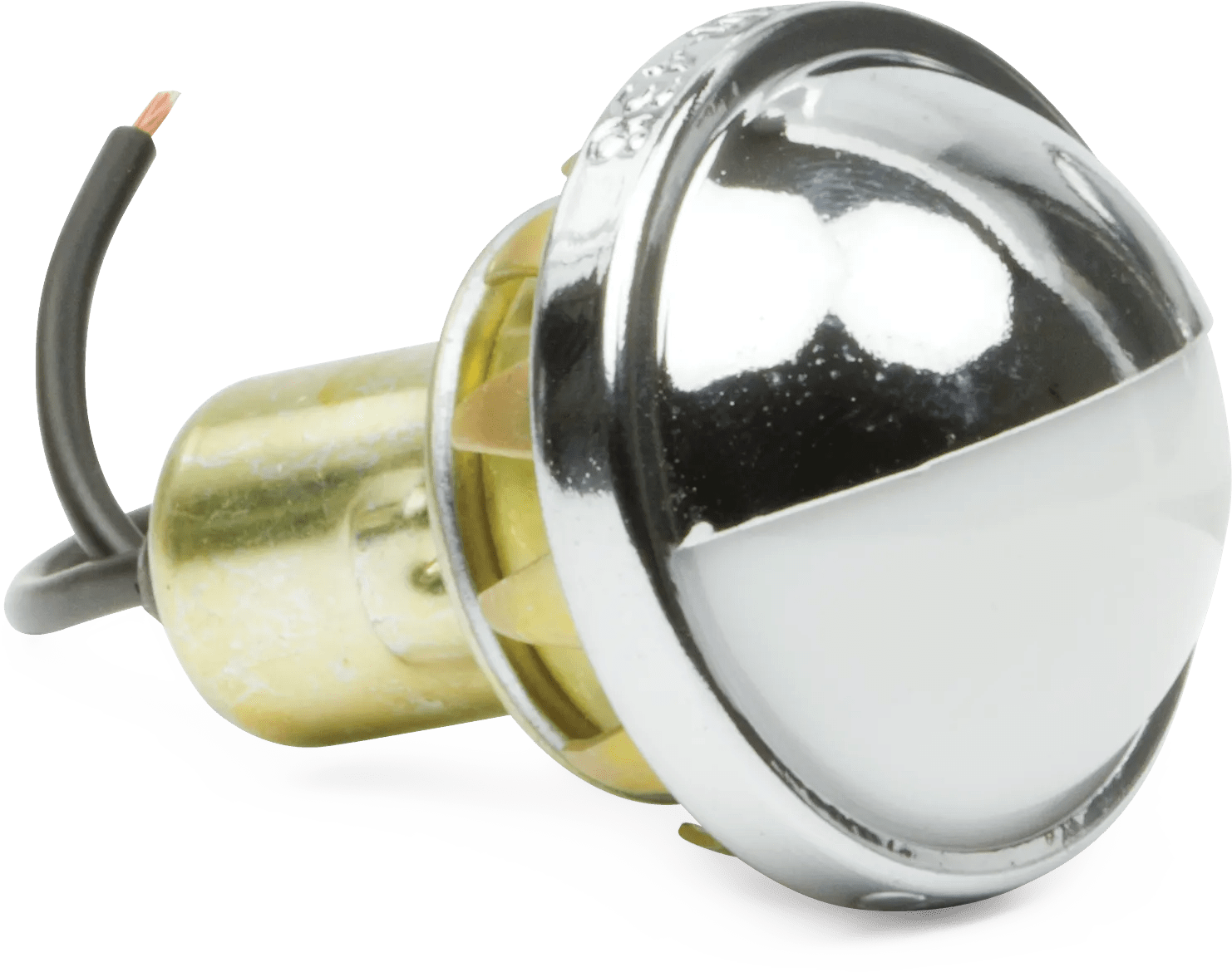 White Chrome on Brass License Plate Light