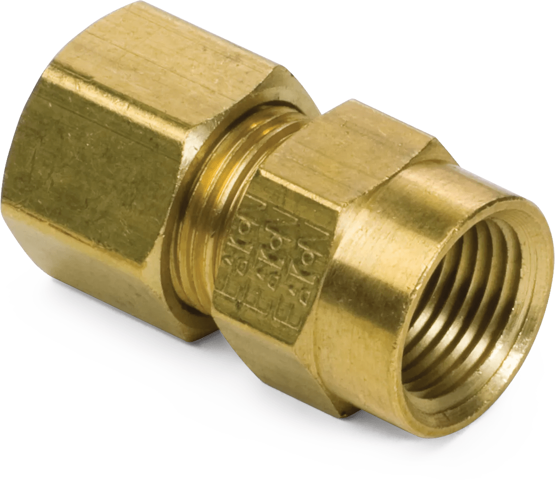 1/4" x 1/4" Brass Compression Female Connector