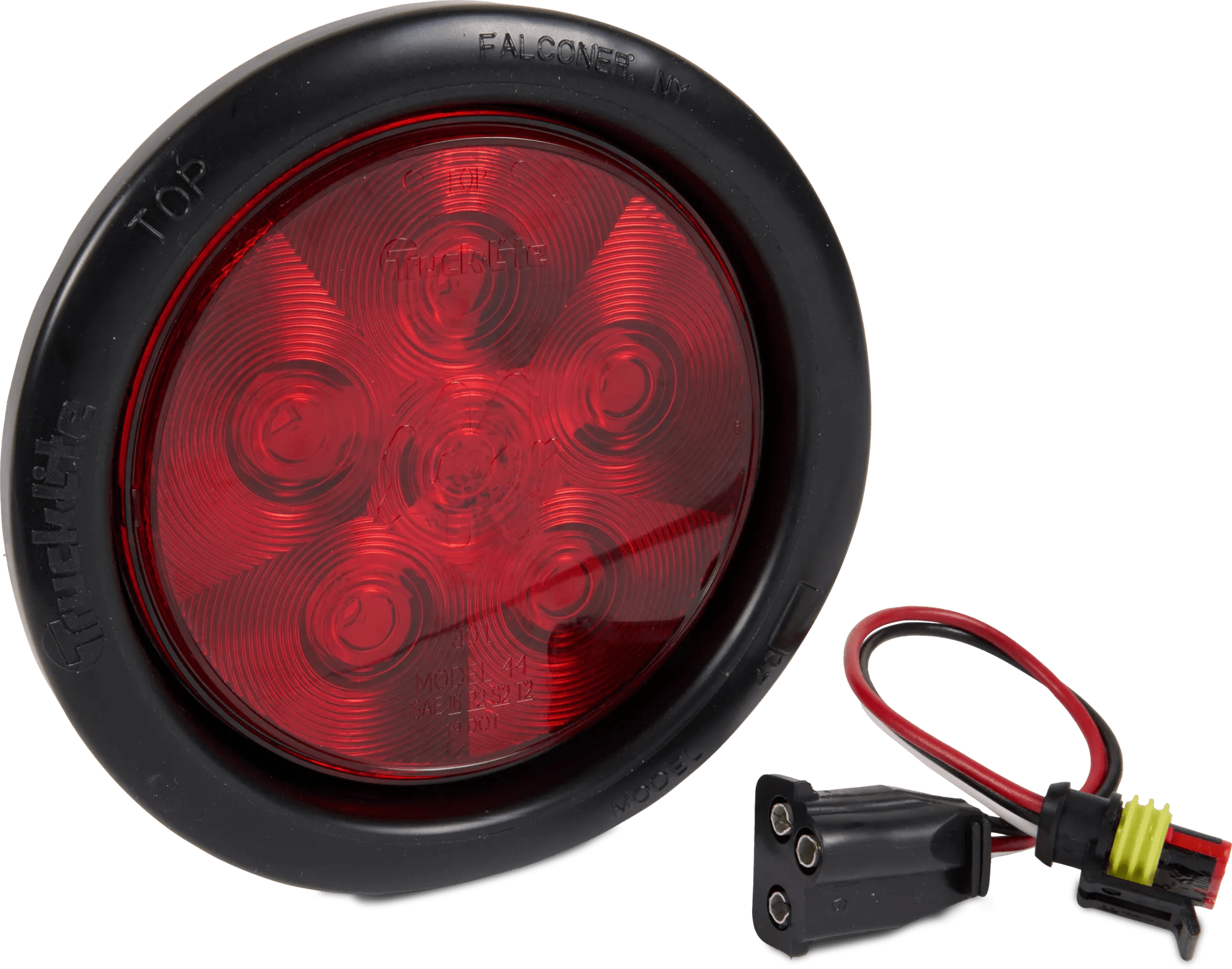 4" Super 44 6-Diode LED Red Lamp with Black Grommet Kit