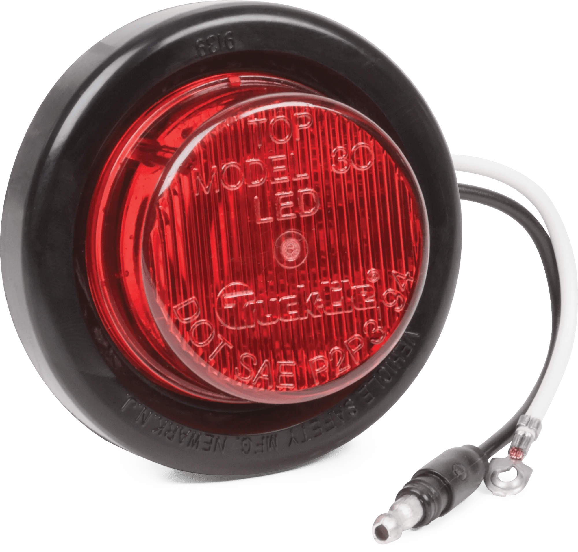 2" Red LED Lamp - Black Grommet Kit 30050R