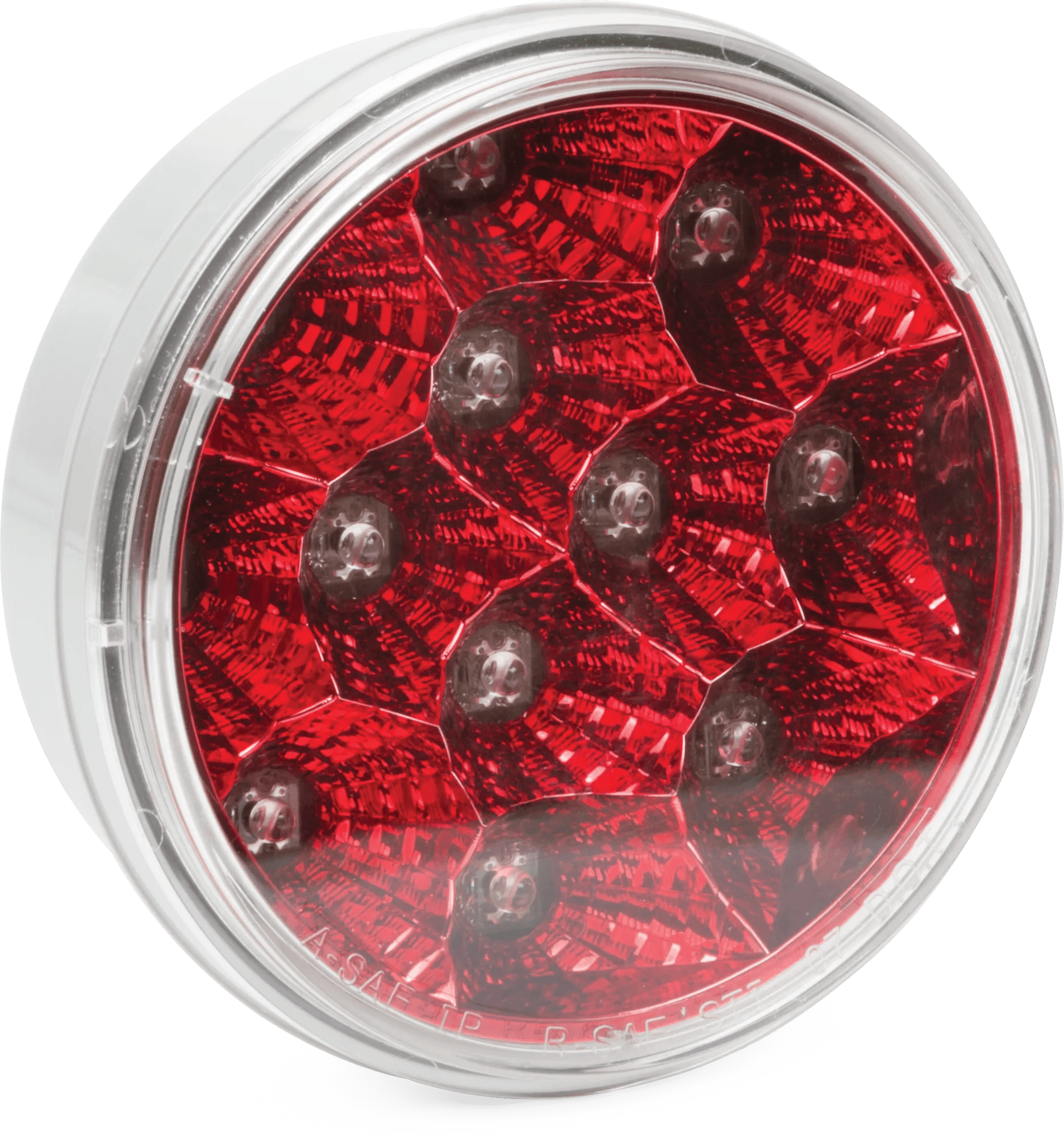 4" Red LED Ultra Faceted - Clear Lens