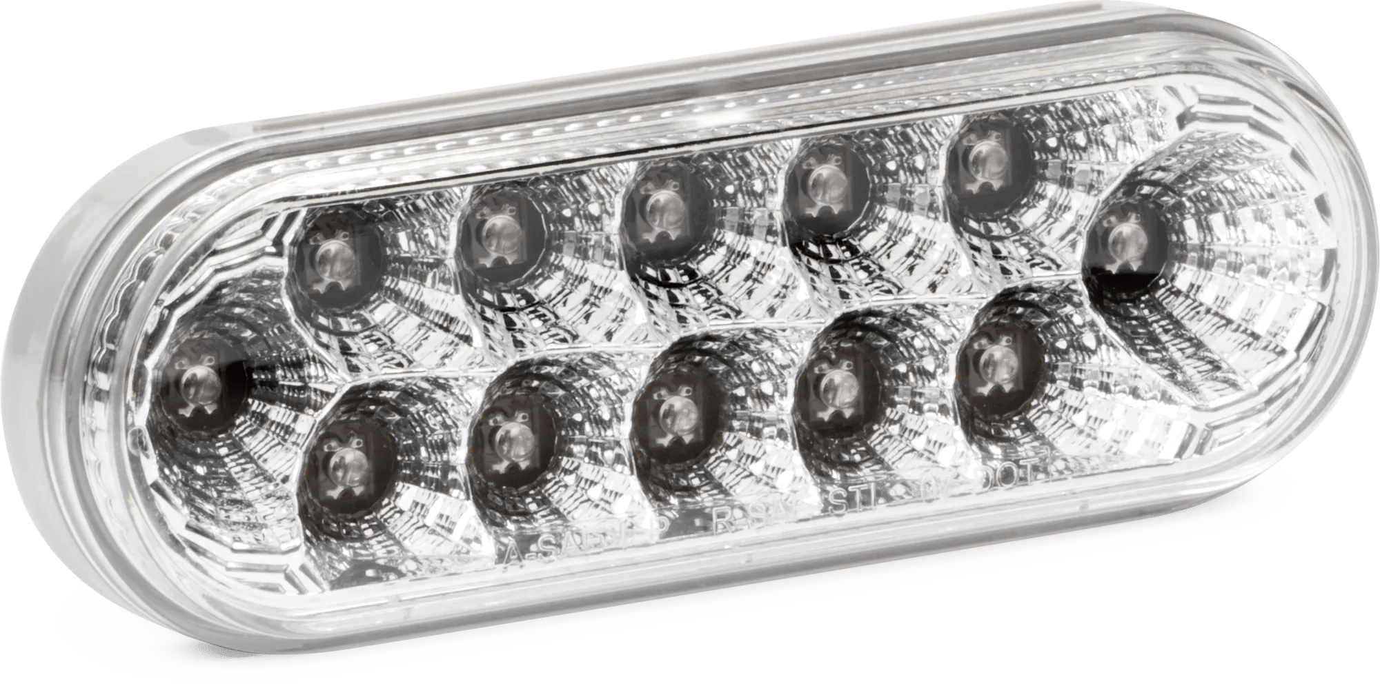 2" x 6" Red LED Ultra Faceted - Clear Lens