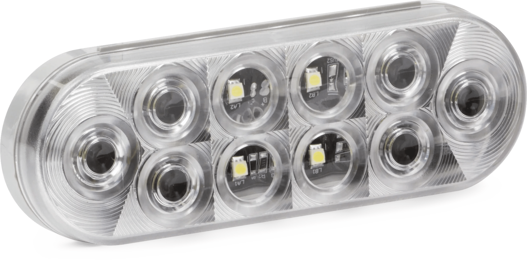 2" x 6" White LED Ultra Faceted Utility Lamp - Clear Lens