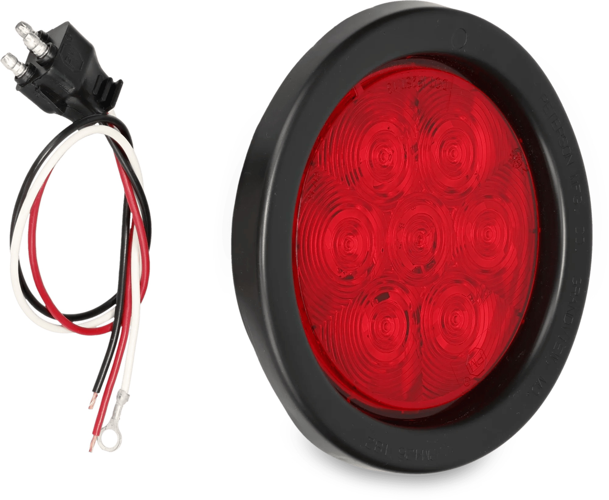 4" Red Peterson® Round LED Light Kit