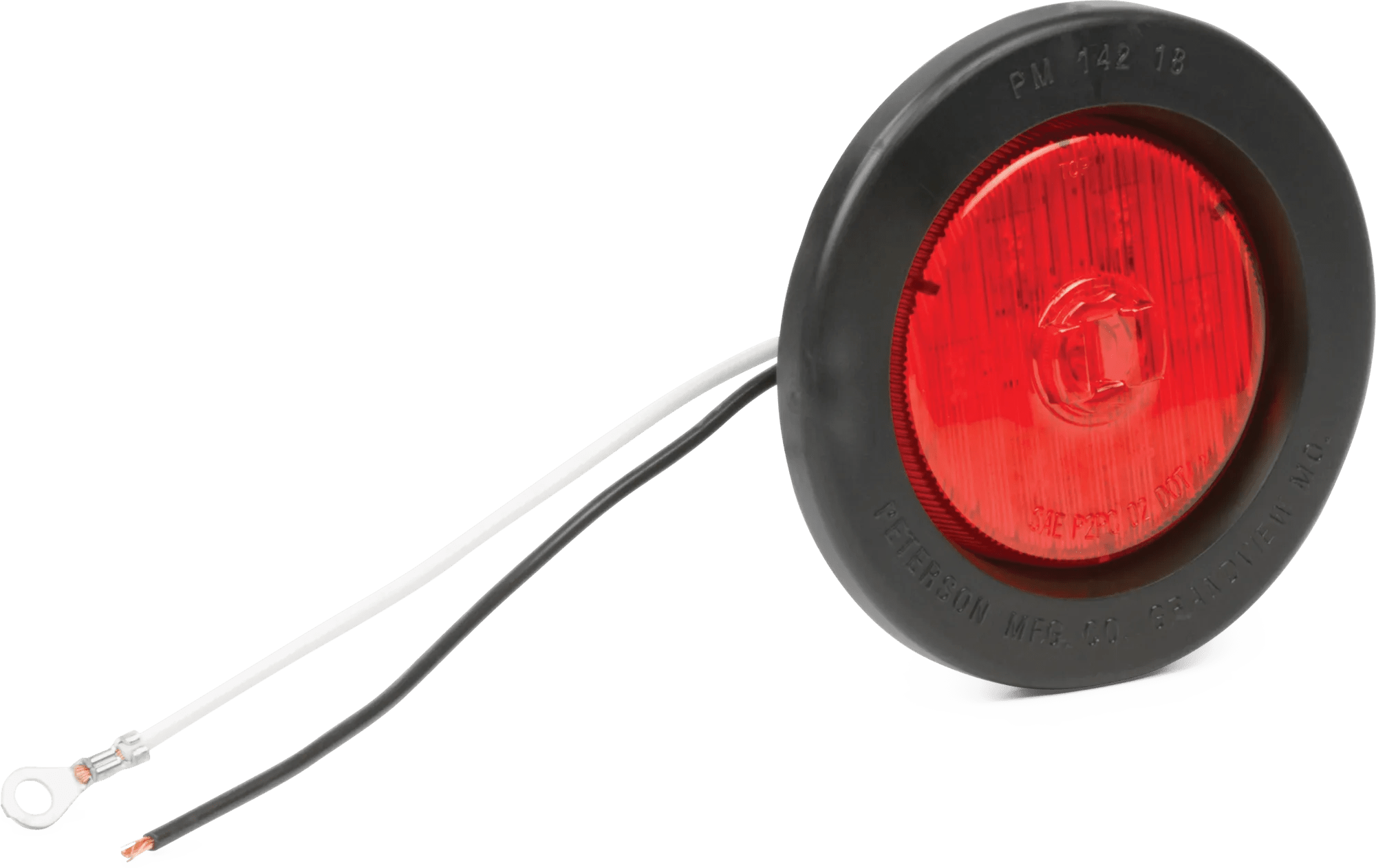 2.5" Red LED Lamp - Black Grommet Kit