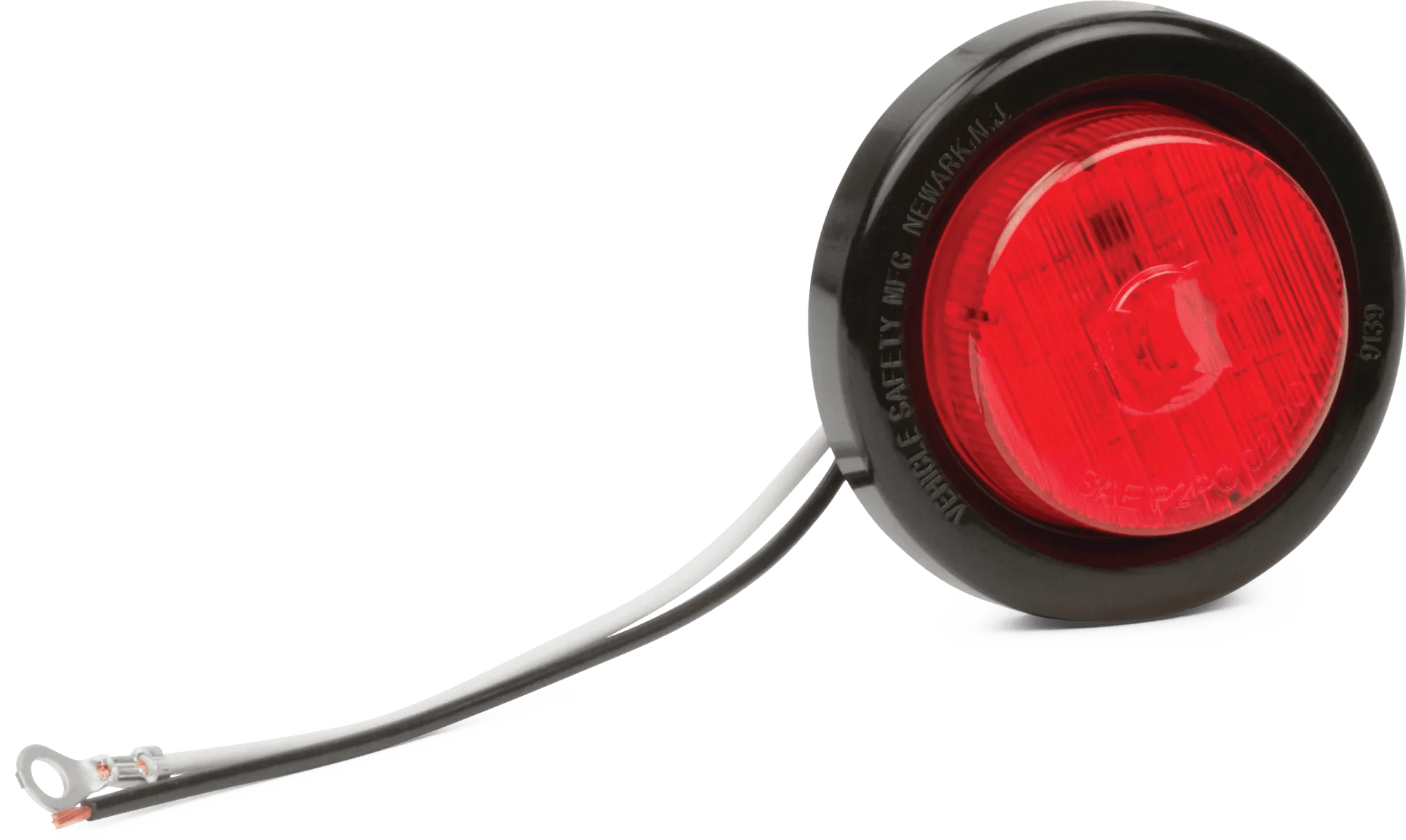 2" Red LED Lamp - Black Grommet Kit