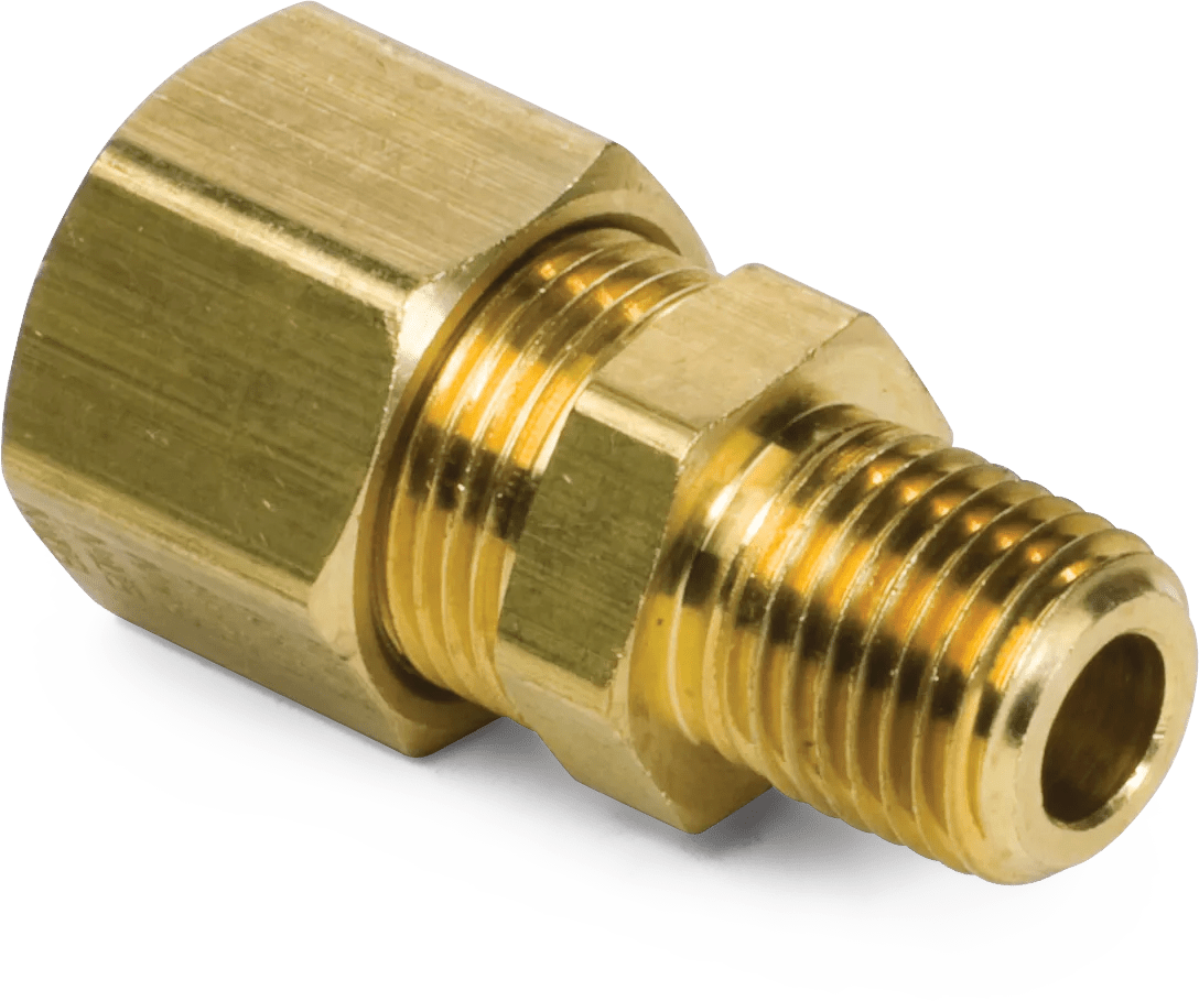 1/4" x 1/8" Brass Compression Male Connector - 10 Pack