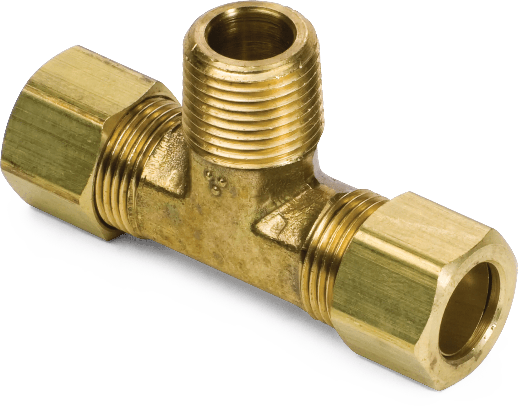 5/16" x 1/8" Brass Compression Male Branch Tee - 2 Pack