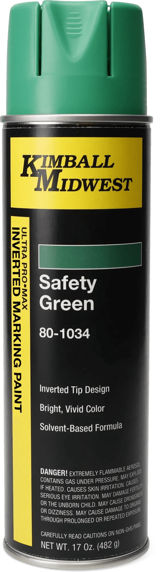 Safety Green Solvent-Based Inverted Marking Paint - 20 oz. Can - 12 Pack