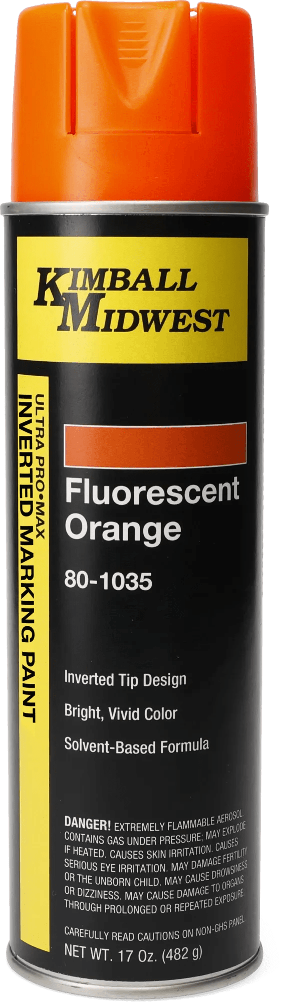 Fluorescent Orange Solvent-Based Inverted Marking Paint - 20 oz. Can