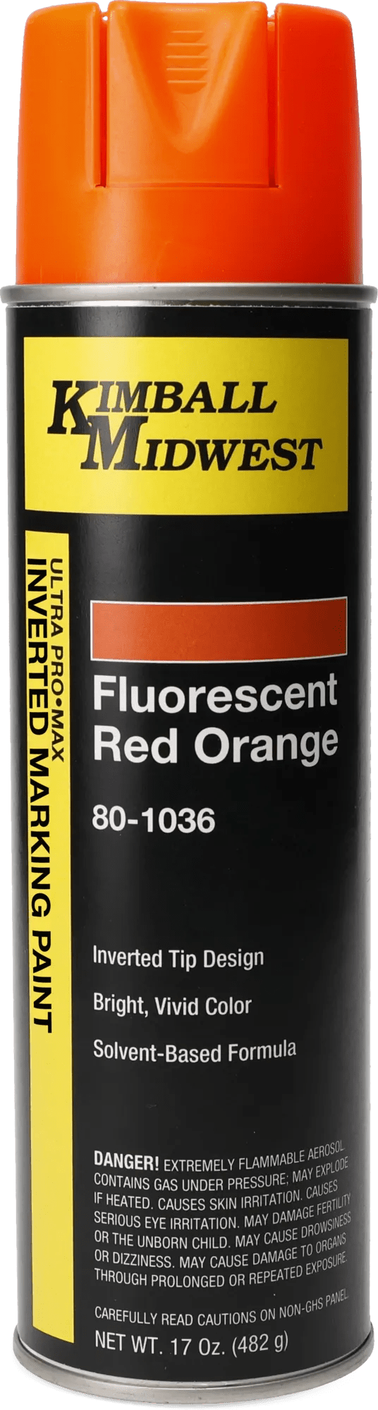 Fluorescent Red-Orange Solvent-Based Inverted Marking Paint - 20 oz. Can - 12 Pack