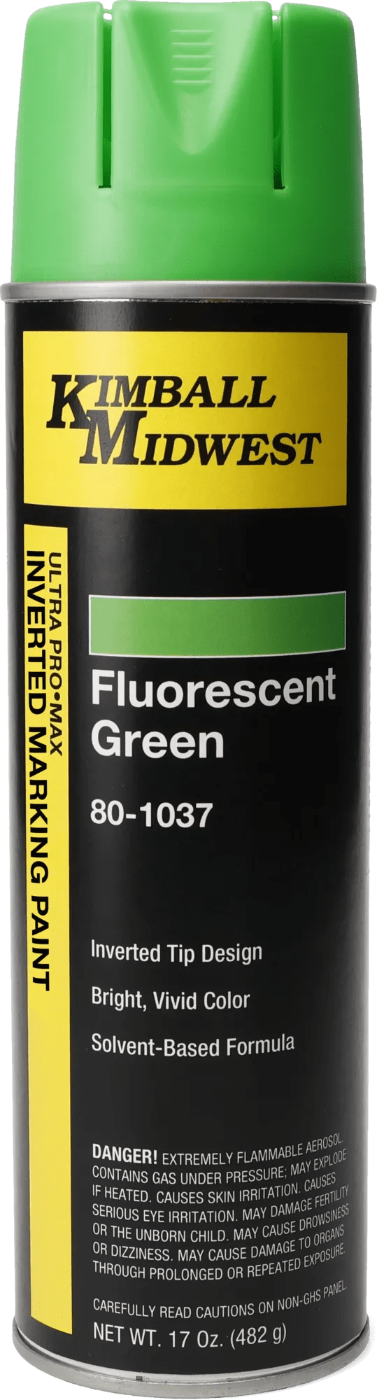 Fluorescent Green Solvent-Based Inverted Marking Paint - 20 oz. Can - 12 Pack