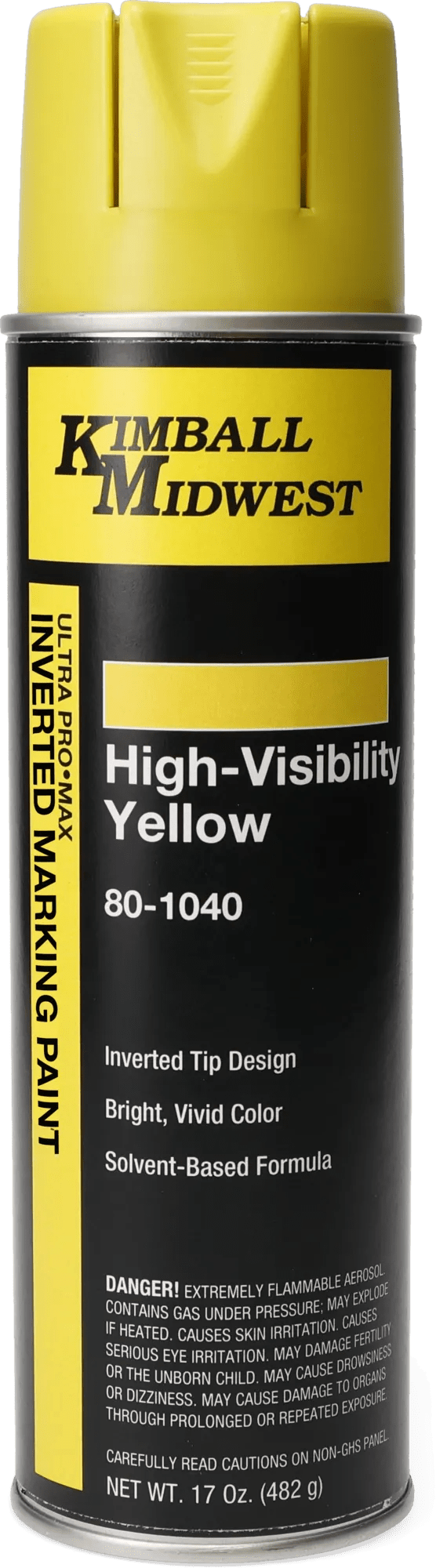 High Visibility Yellow Solvent-Based Inverted Marking Paint - 20 oz. Can