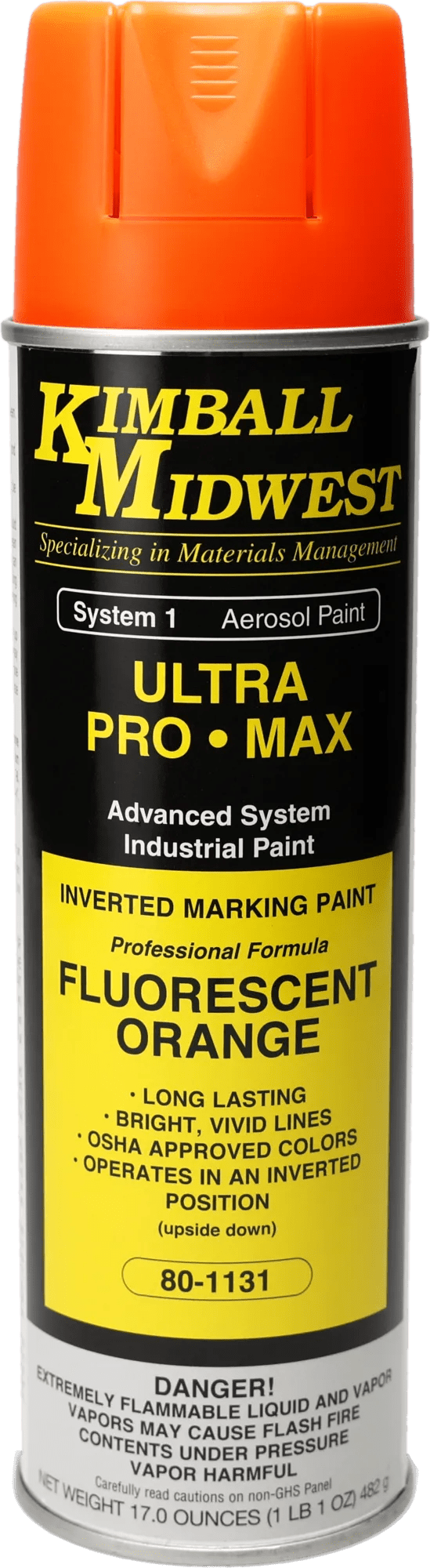 Fluorescent Orange Inverted Marking System Water-Based Paint - 20 oz. Can - Case - 12 Pack