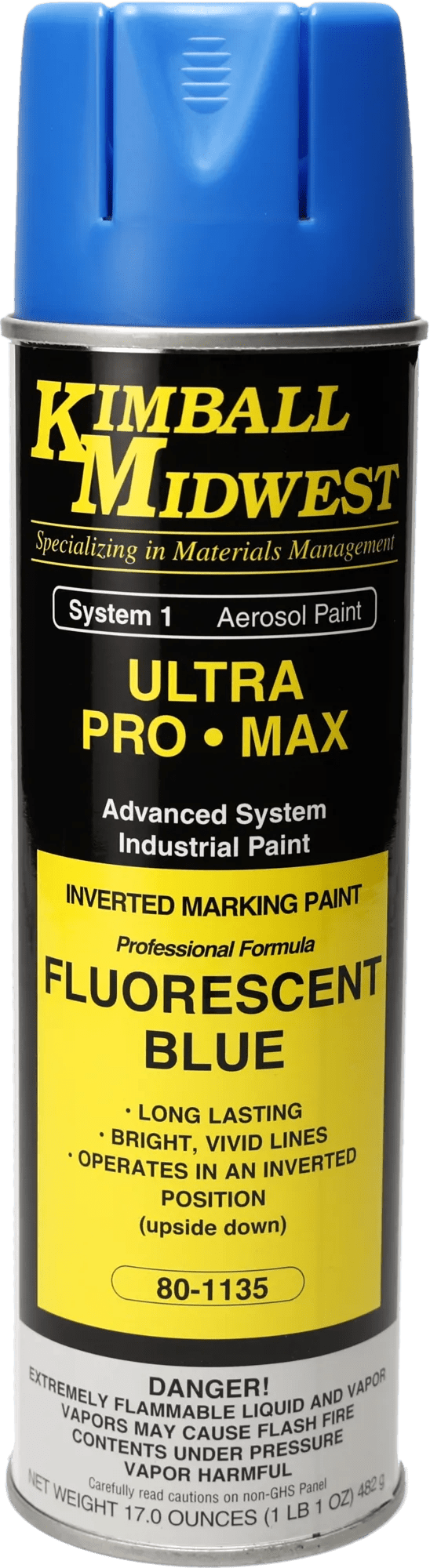 Fluorescent Blue Inverted Marking System Water-Based Paint - 20 oz. Can