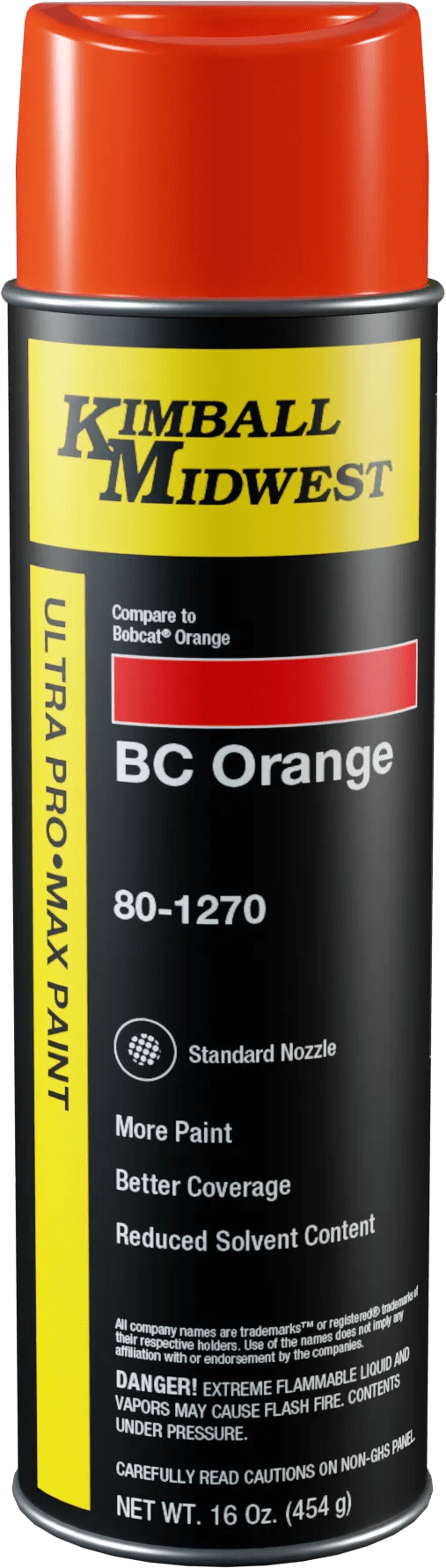BC Orange Ultra Pro•Max Oil-Based Enamel Spray Paint - 20 oz. Can - 12 Pack