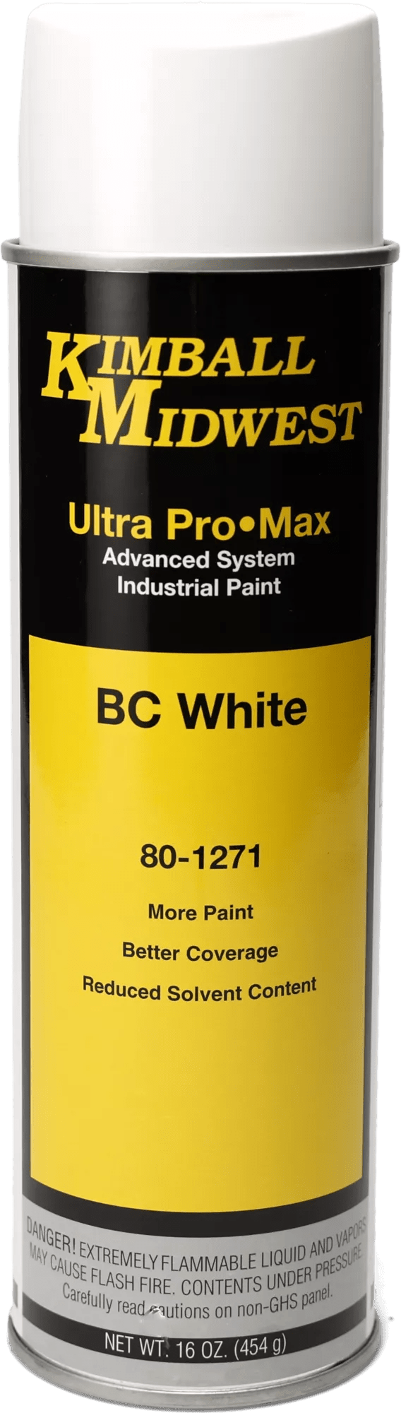 BC White Ultra Pro•Max Oil-Based Enamel Spray Paint - 20 oz. Can - Case