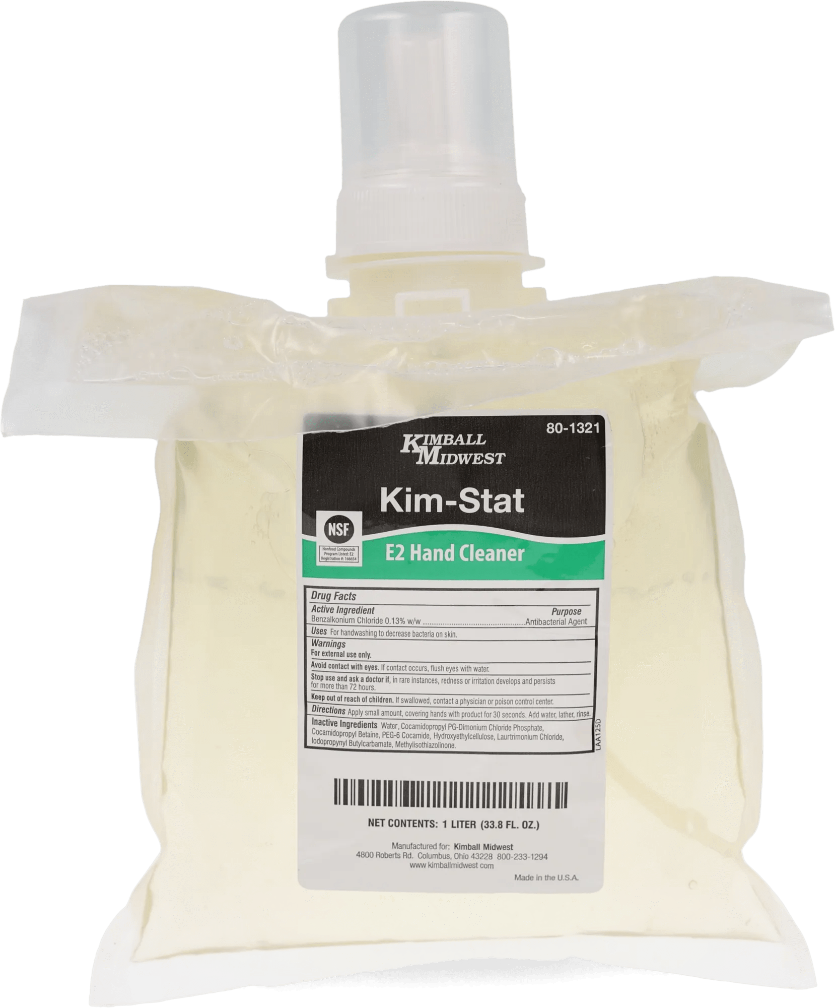 Kim-Stat™ E2 Sanitizing Hand Cleaner - 1000 mL Bag