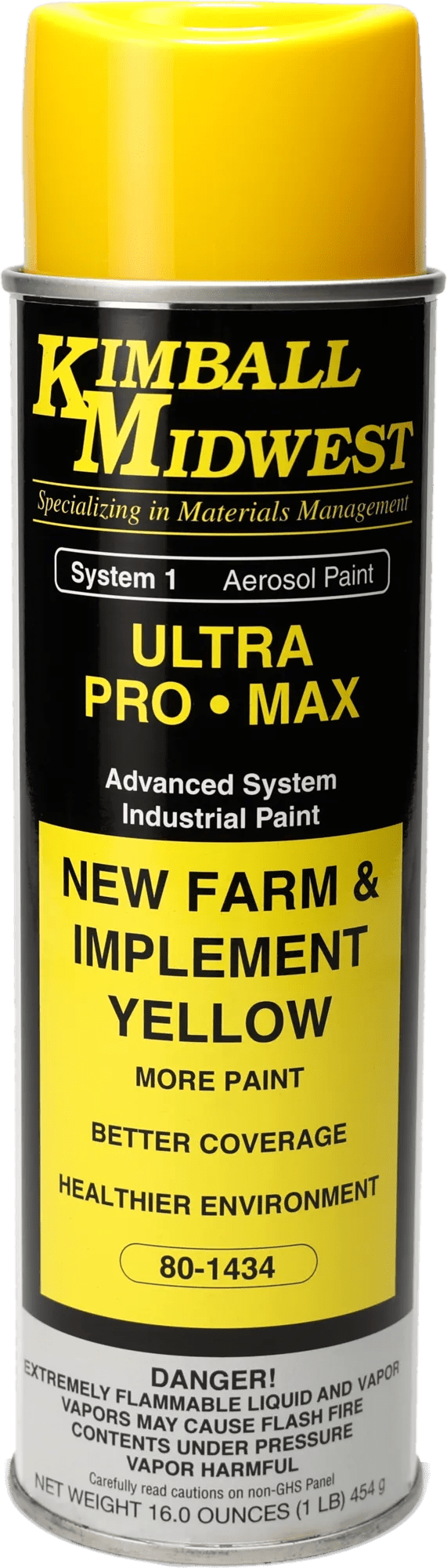 New Farm & Implement Yellow Ultra Pro•Max Oil-Based Enamel Spray Paint - 20 oz. Can - Case - 12 Pack