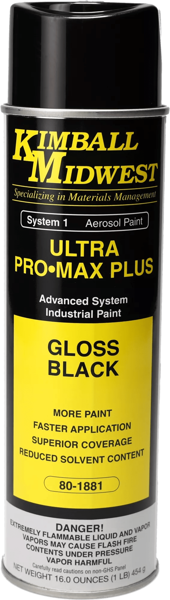 Gloss Black Ultra Pro•Max Plus Oil-Based Enamel Spray Paint - 20 oz. Can