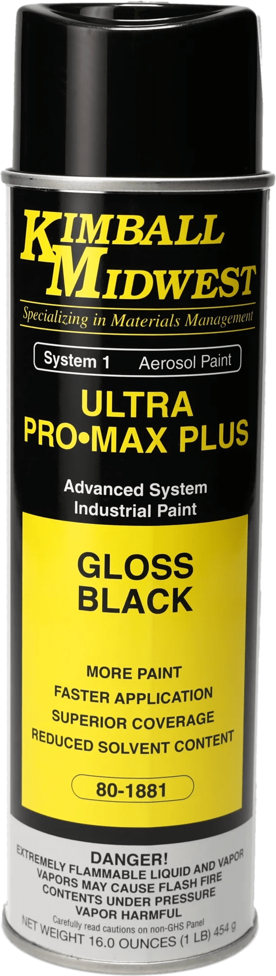 Gloss Black Ultra Pro•Max Plus Oil-Based Enamel Spray Paint - 20 oz. Can - 12 Pack