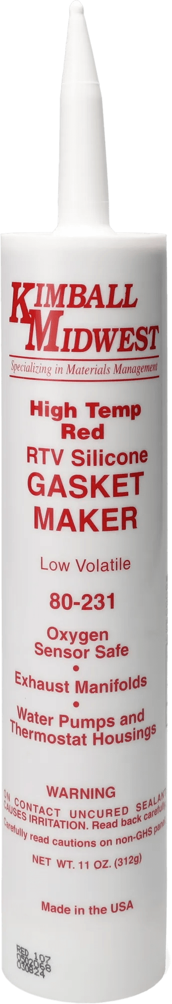 High Temp Red RTV Silicone Gasket Maker - 11 oz. Tube - 12 Pack