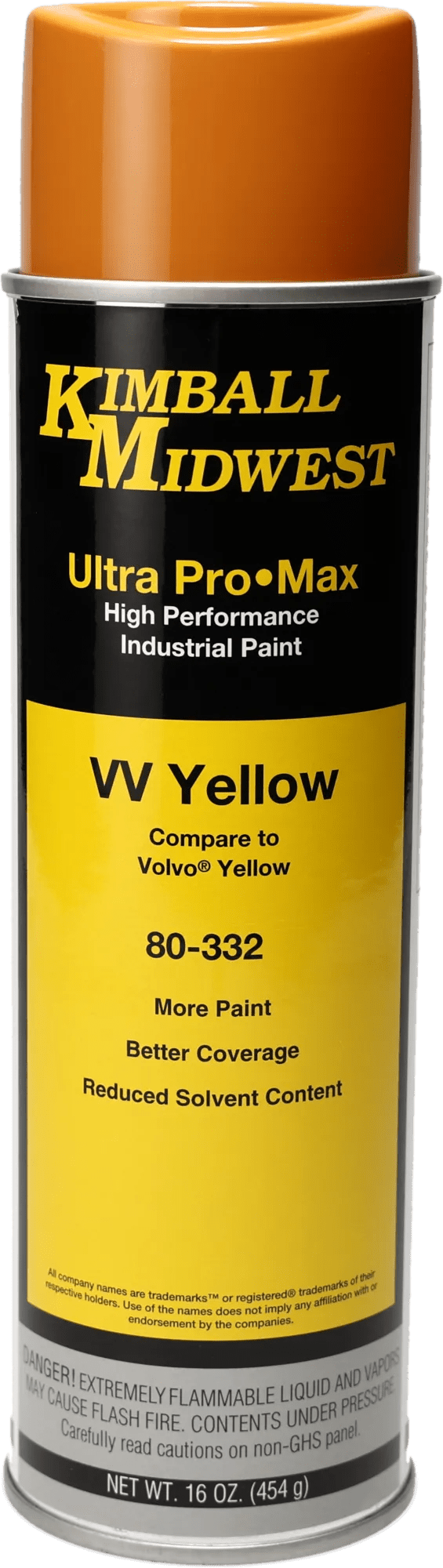 VV Yellow Ultra Pro•Max Oil-Based Enamel Spray Paint - 20 oz. Can - Case - 12 Pack