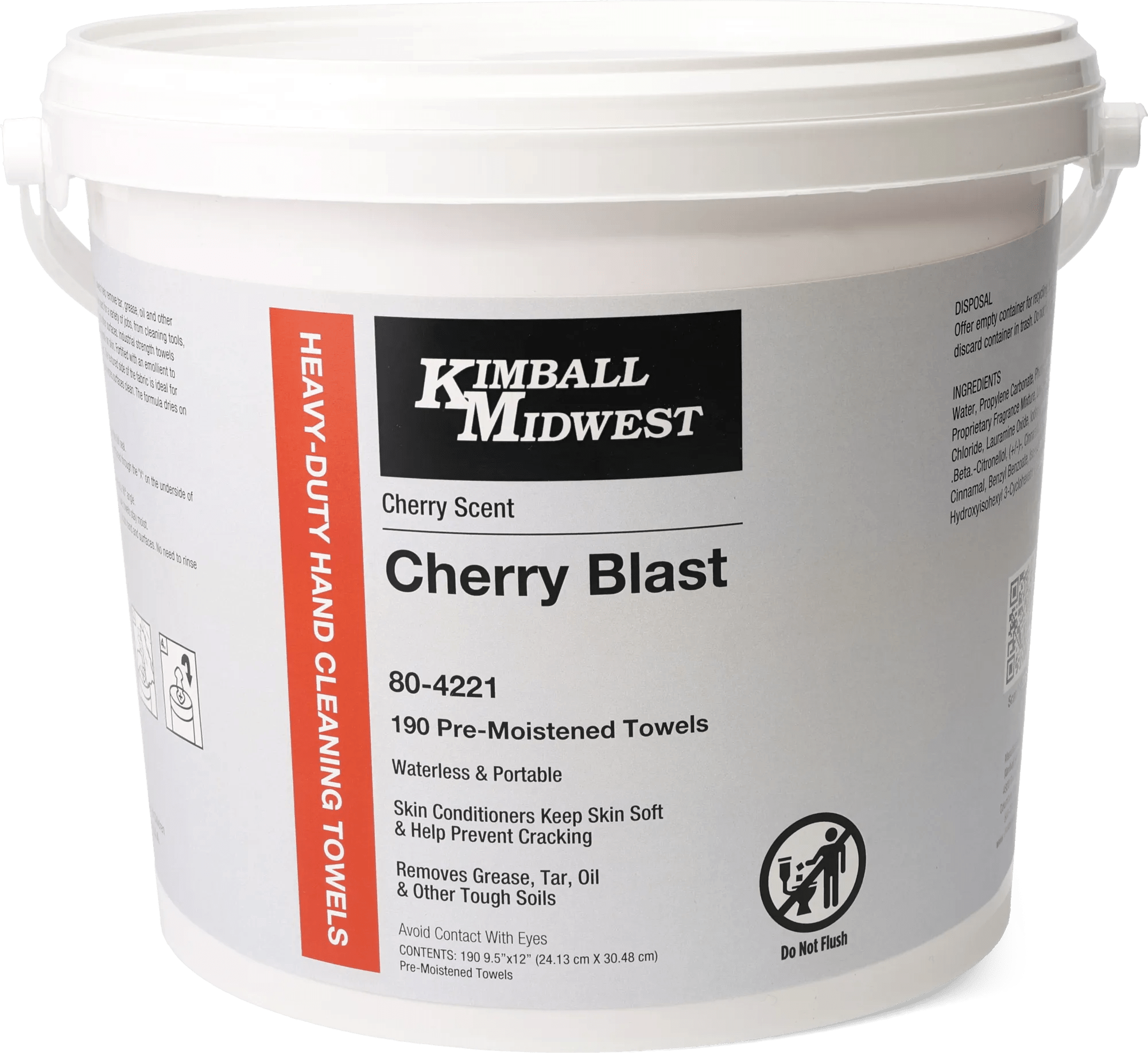 Cherry Blast Hand Cleaning Towels - 190 Count - 6 Pack