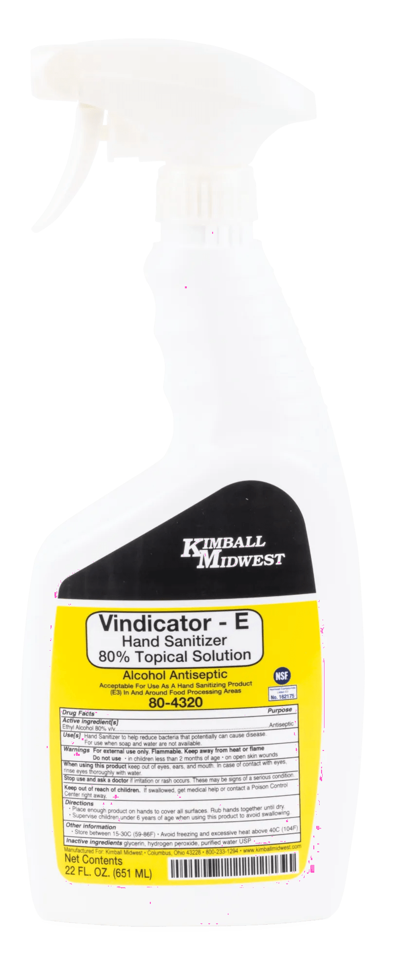 NSF Registered Vindicator-E Hand Sanitizer Spray - 22 oz. Spray Bottle