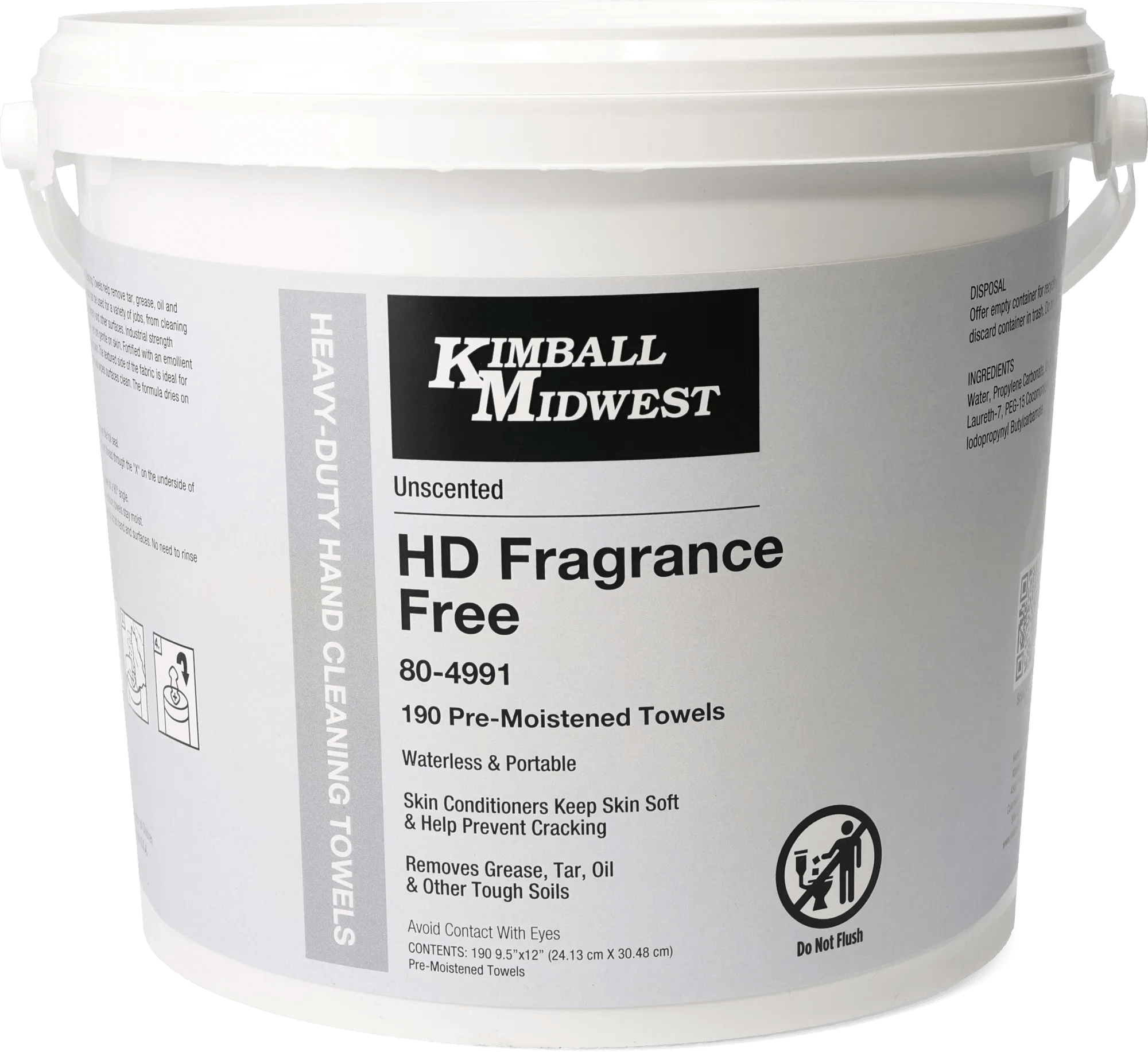 HD Fragrance Free Heavy Duty Hand Cleaning Towels - 190 Count