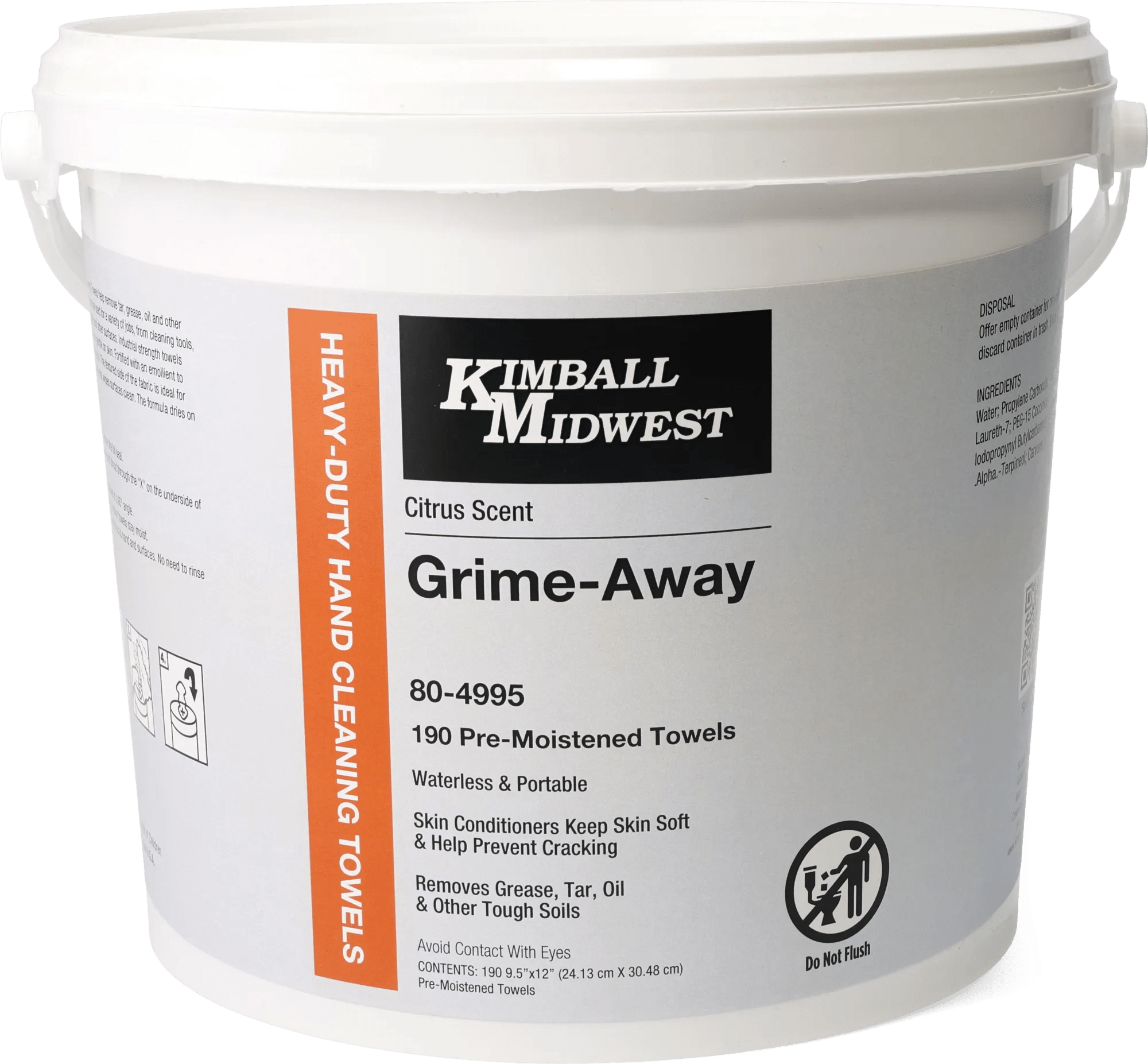 Grime-Away Hand Cleaning Towels - 190 Count - 6 Pack