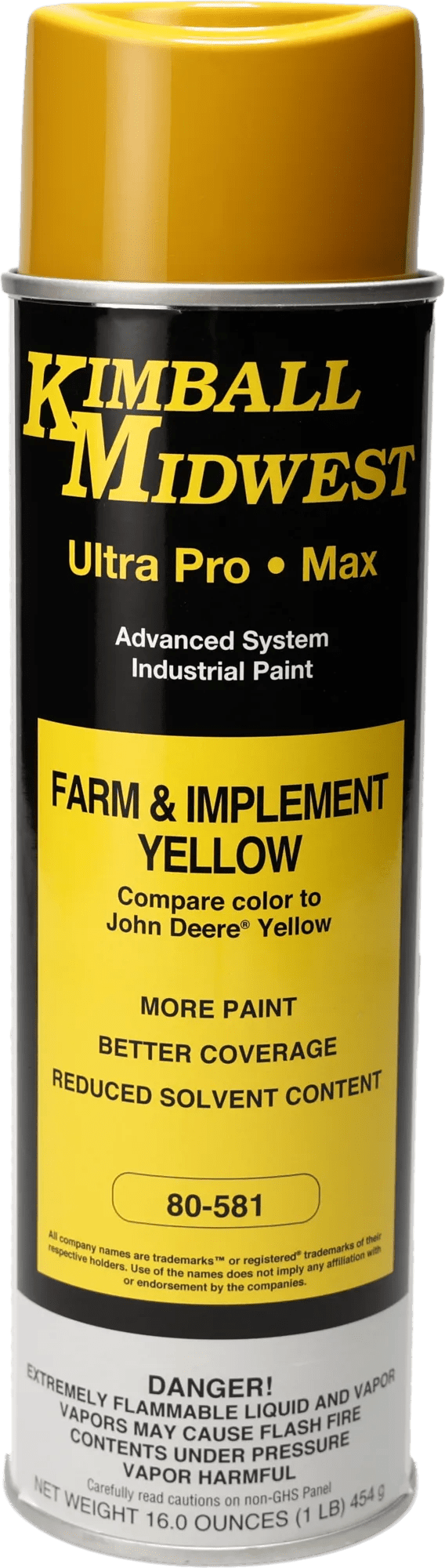 Farm & Implement Construction Yellow Ultra Pro•Max Oil-Based Enamel Spray Paint - 20 oz. Can - 12 Pack