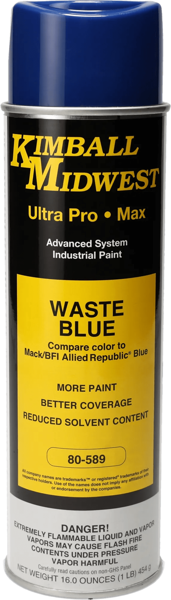 Waste Blue Ultra Pro•Max Oil-Based Enamel Spray Paint - 20 oz. Can - Case - 12 Pack