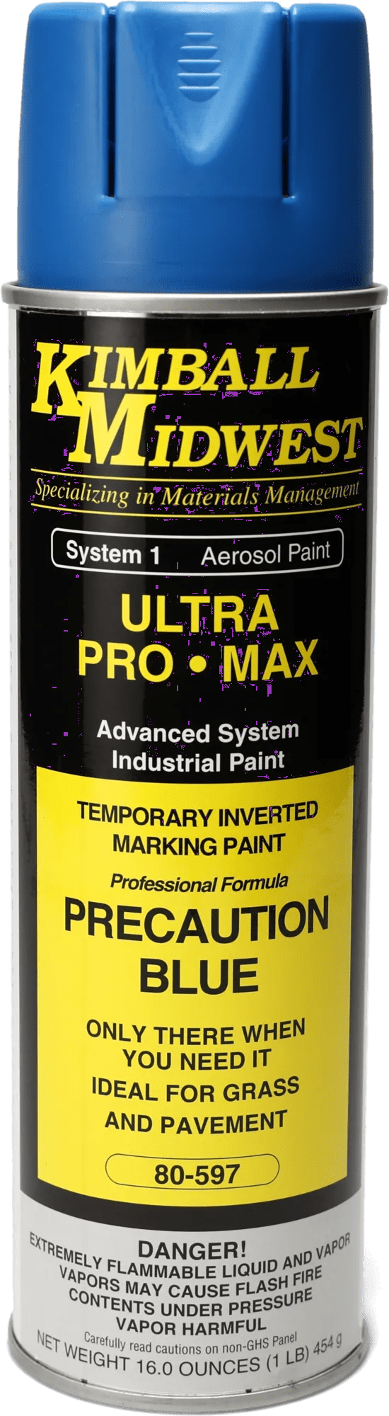 Precaution Blue Inverted Temporary Marking System Water-Based Paint - 20 oz. Can