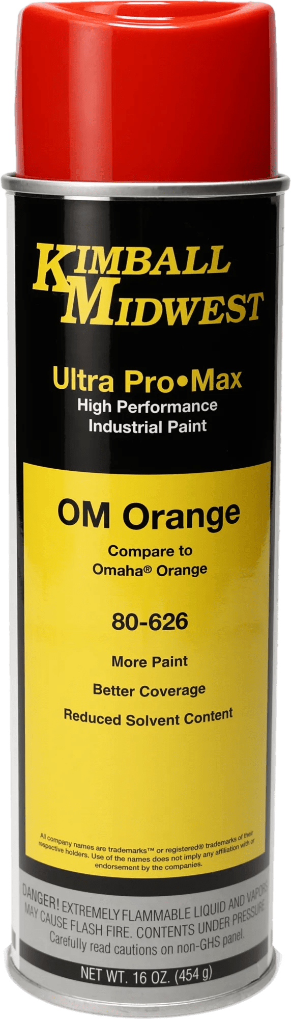 OM Orange Ultra Pro•Max Oil-Based Enamel Spray Paint - 20 oz. Can - Case - 12 Pack
