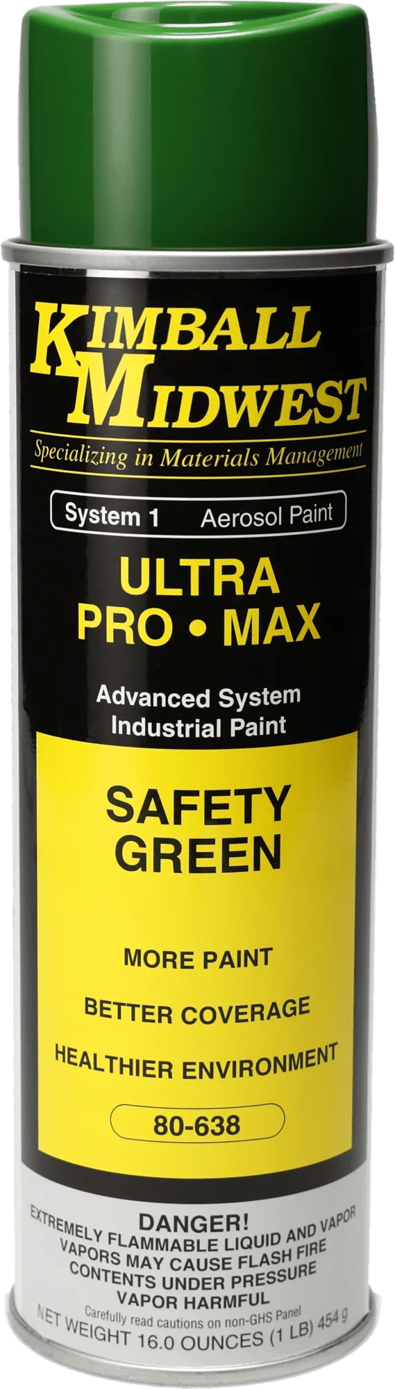 Safety Green Ultra Pro•Max Oil-Based Enamel Spray Paint - 20 oz. Can - Case - 12 Pack