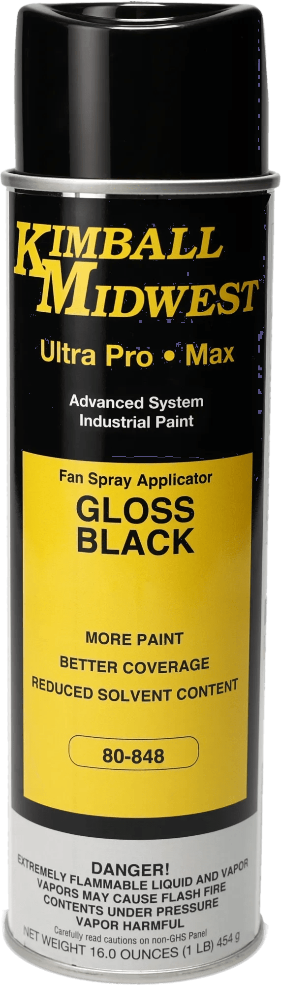 Gloss Black Ultra Pro•Max Oil-Based Enamel Spray Paint w/ Fan Spray - 20 oz. Can - Case - 12 Pack