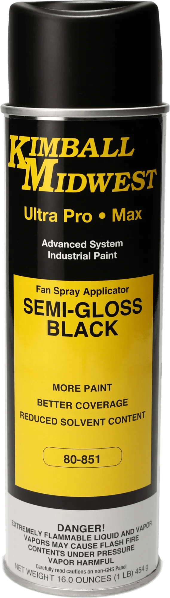 Semi-Gloss Black Ultra Pro•Max Oil-Based Enamel Spray Paint w/ Fan Spray - 20 oz. Can