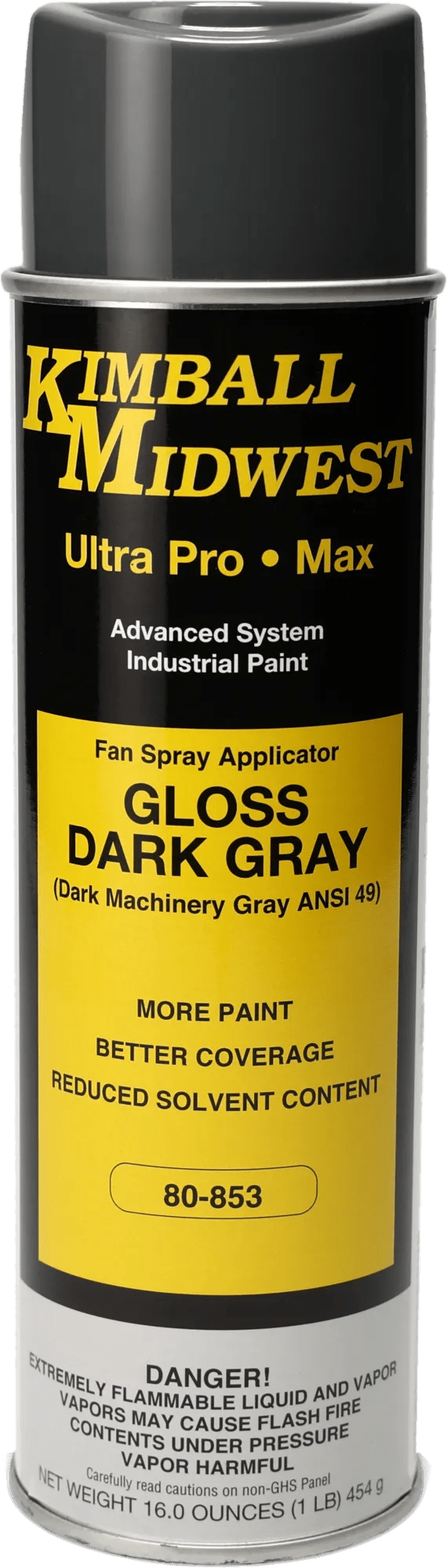 Dark Machinery Gray (ANSI 49) Ultra Pro•Max Oil-Based Enamel Spray Paint w/ Fan Spray - 20 oz. Can - 12 Pack