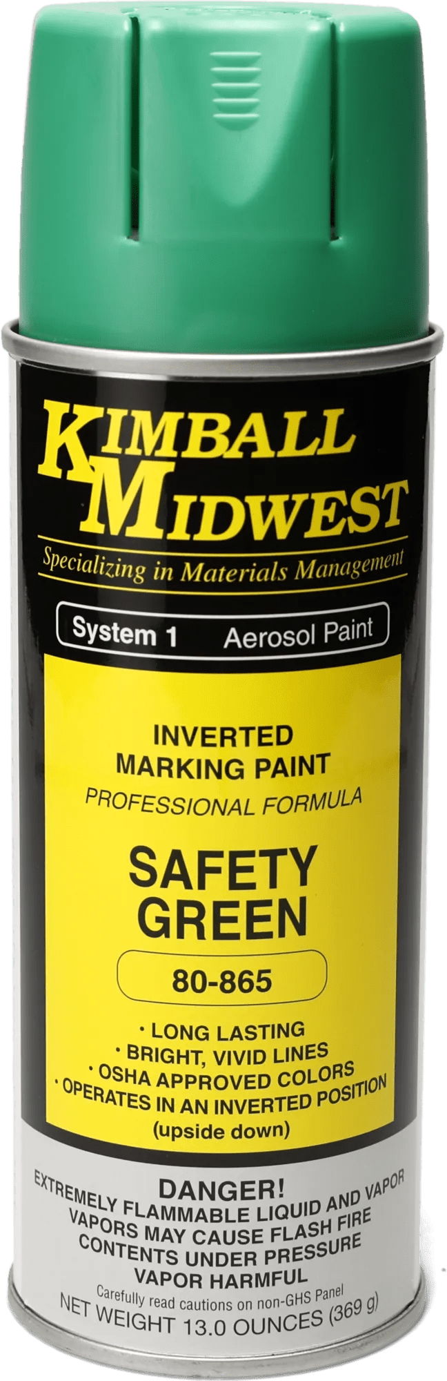 Safety Green Inverted Marking System Water-Based Paint - 16 oz. Can - 12 Pack