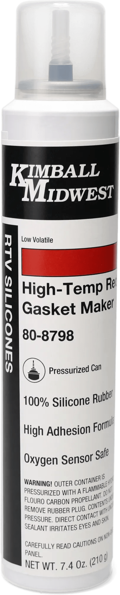 High Temp Red RTV Low Volatile Original Formula Silicone Gasket Maker & Sealant - 7.4 oz. Pressurized Can