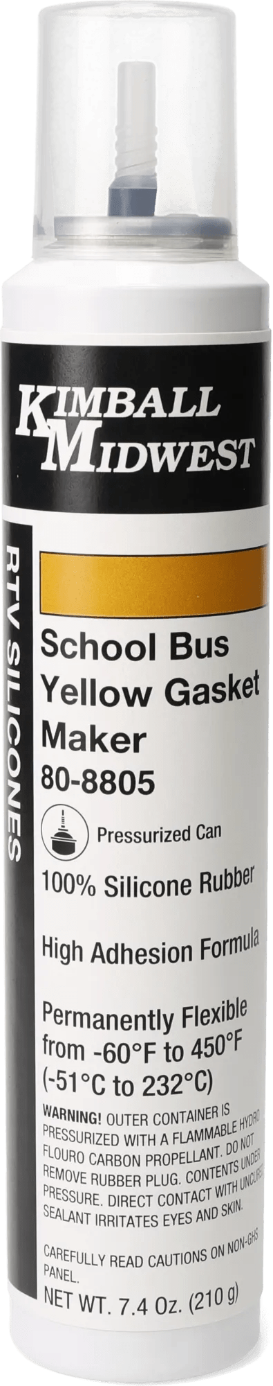 School Bus Yellow RTV Original Formula Silicone Gasket Maker & Sealant - 7.4 oz. Pressurized Can